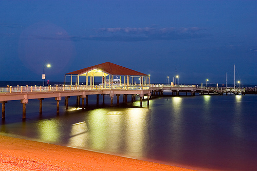 redcliffe qld jetty at dusk