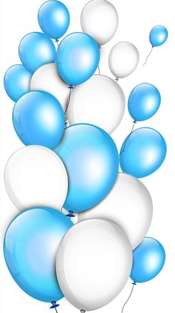 blue and white balloons for Marchtoberfest