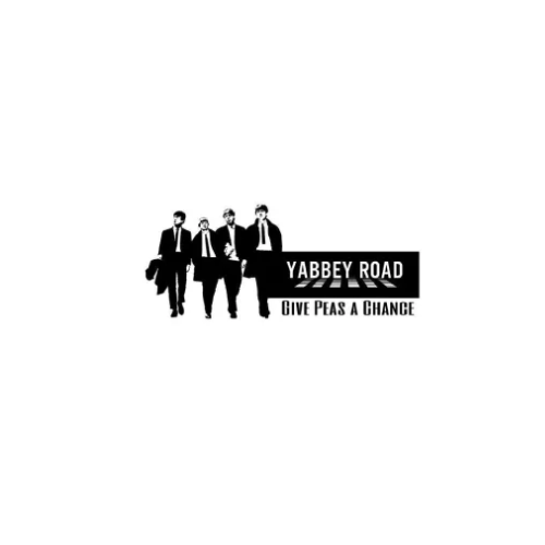 Yabbey Road logo of Bee Gees and Yabbey Road name in black and white