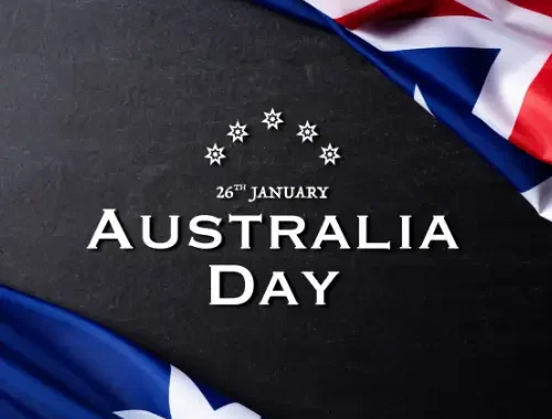 image of Australian flag and the title saying 'Australia day, 26th January'