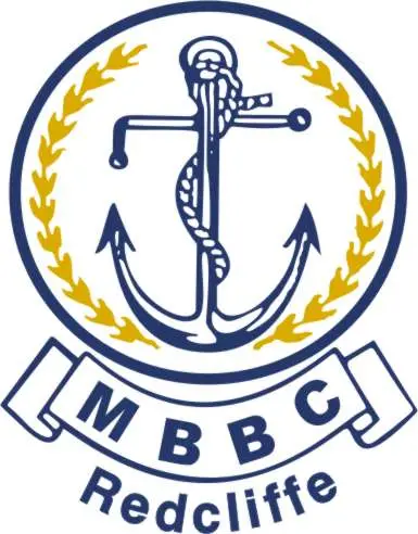 Visit Redcliffe QLD image of Morten Bay Boat Club logo, picturing a anchor with a rope around it and circle around the anchor and rope, with MBBC written below it.