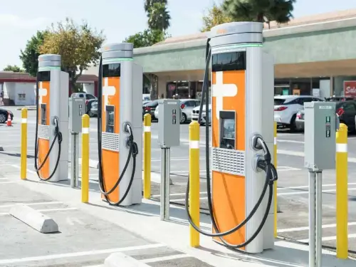 Visit redcliffe qld image of the chargefox charging station for electric cars