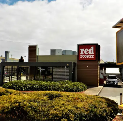 Visit redcliffe image showing the outside of redcliffe red rooster fast food resturaunt