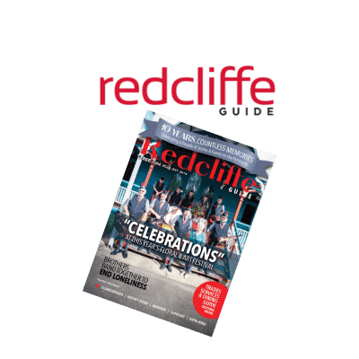 The Redcliffe Guide logo and magazine